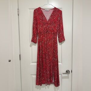 Zara midi floral dress - V neck with slit